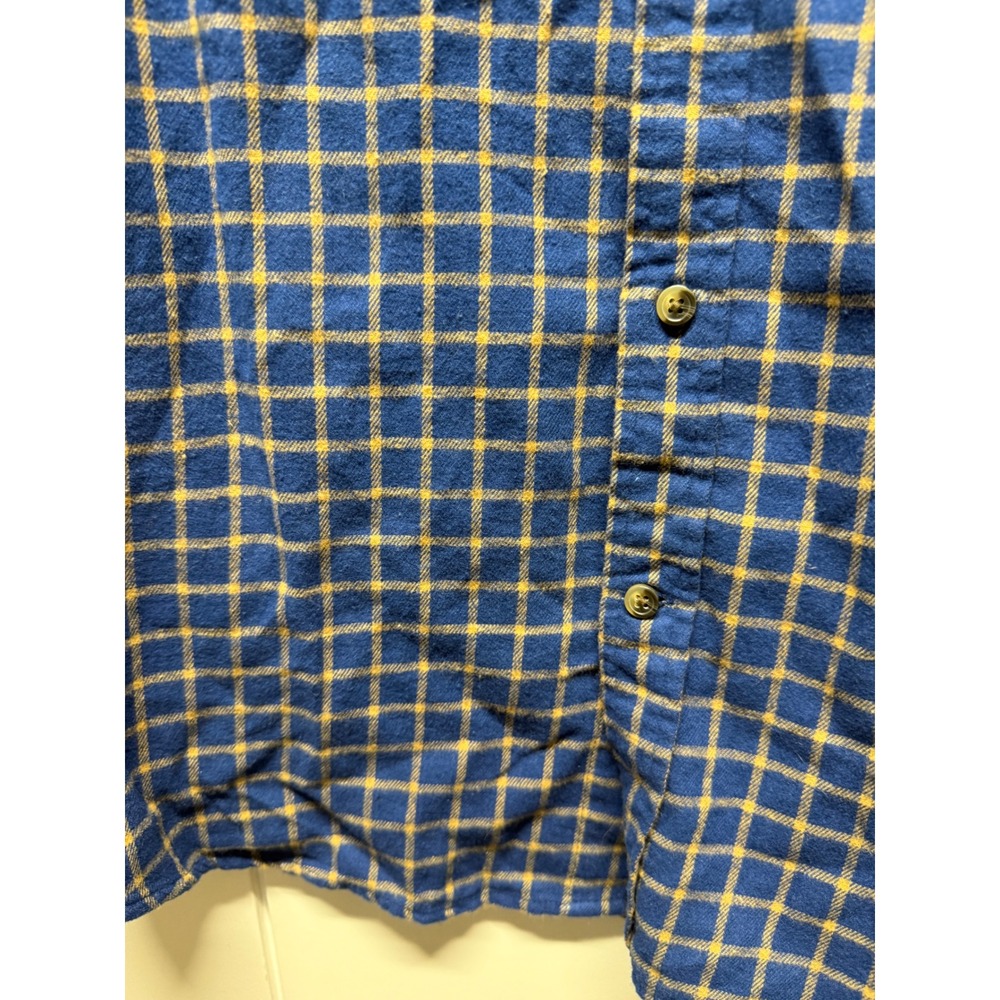 St Johns Bay Mens Super Soft Flannel Shirt Navy Blue Tan Grid FA23SJB1027A L - Picture 8 of 11